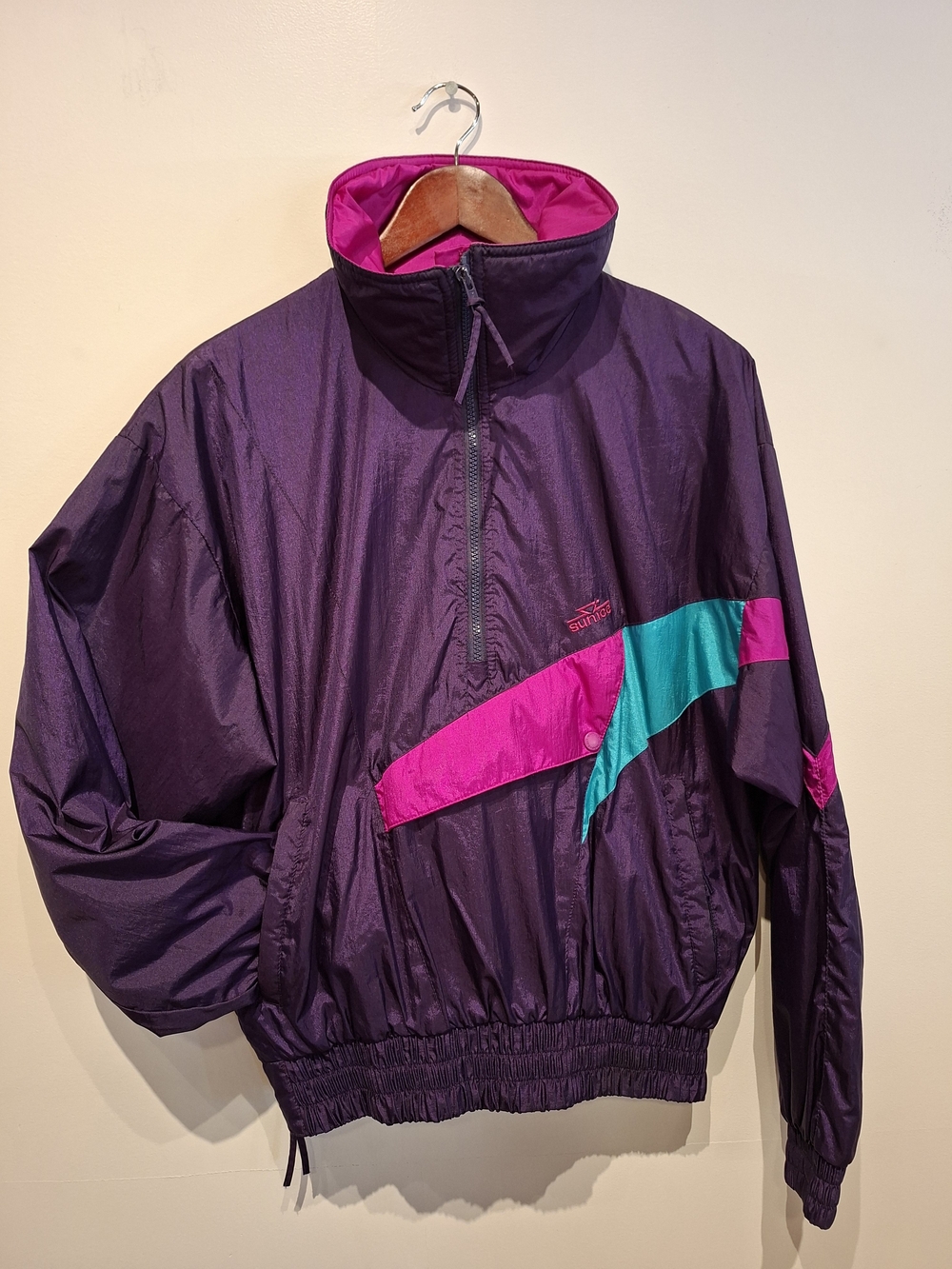 Sunice Vintage Colorblock Jacket in Purple, Pink & Teal